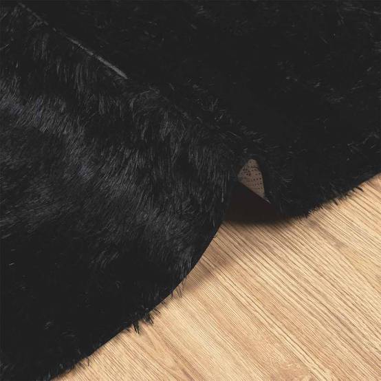 Tapis de Sol Carré 200cmen Polyester Poils Longs Lavable Noir 200x200 cm – ComfortXL Outdoor Living - Image 5