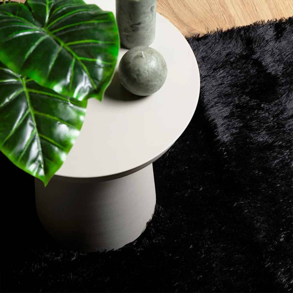 Tapis de Sol Carré 200cmen Polyester Poils Longs Lavable Noir 200x200 cm – ComfortXL Outdoor Living - Image 8