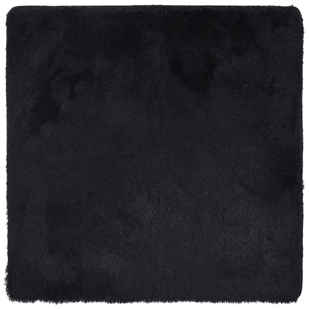 Tapis de Sol Carré 200cmen Polyester Poils Longs Lavable Noir 200x200 cm – ComfortXL Outdoor Living - Image 2