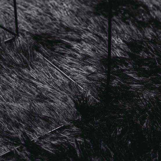 Tapis de Sol Carré 200cmen Polyester Poils Longs Lavable Noir 200x200 cm – ComfortXL Outdoor Living - Image 7