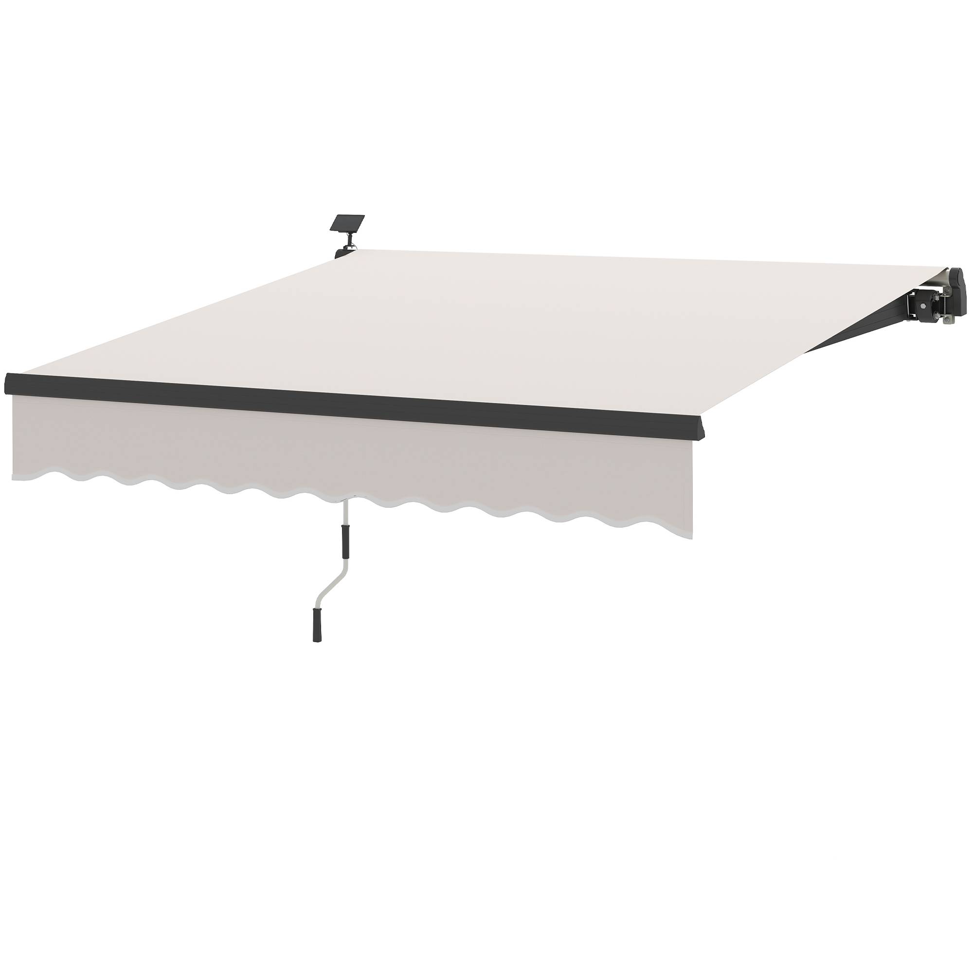 Store banne rétractable manuel avec éclairage solaire LED, inclinaison réglable de 45 à 90° et protection UPF 50+, extérieur 3 x 2,5 m, crème - Image 2