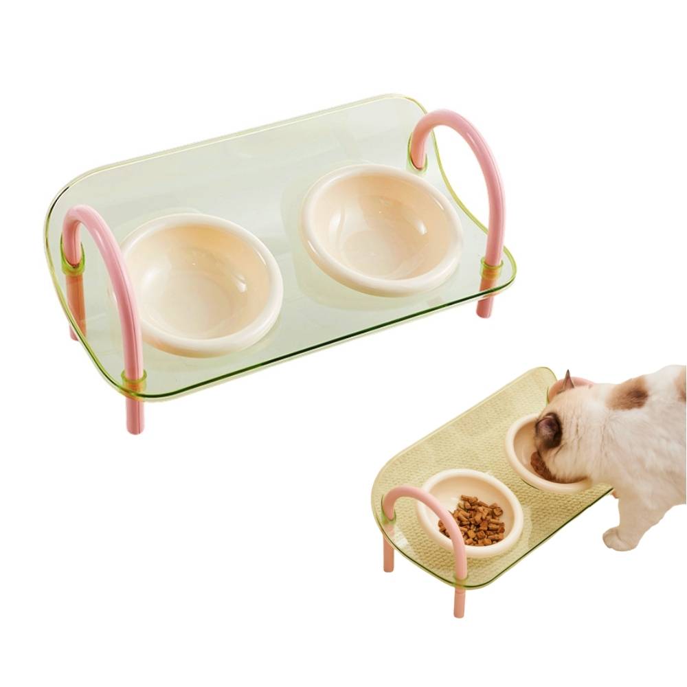 IntiMeg - Gamelle double pour chat avec protection du cou - IntiMeg - Image 1
