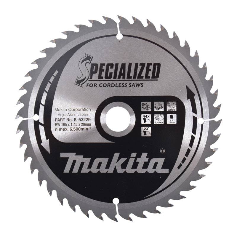 Makita - Lames Carbure "Specialized" pour Bois, pour scies circulaires à batterie MAKITA - taille Ø165 mm x 44 Dents - MAKITA ACCESSOIRES - Image 1