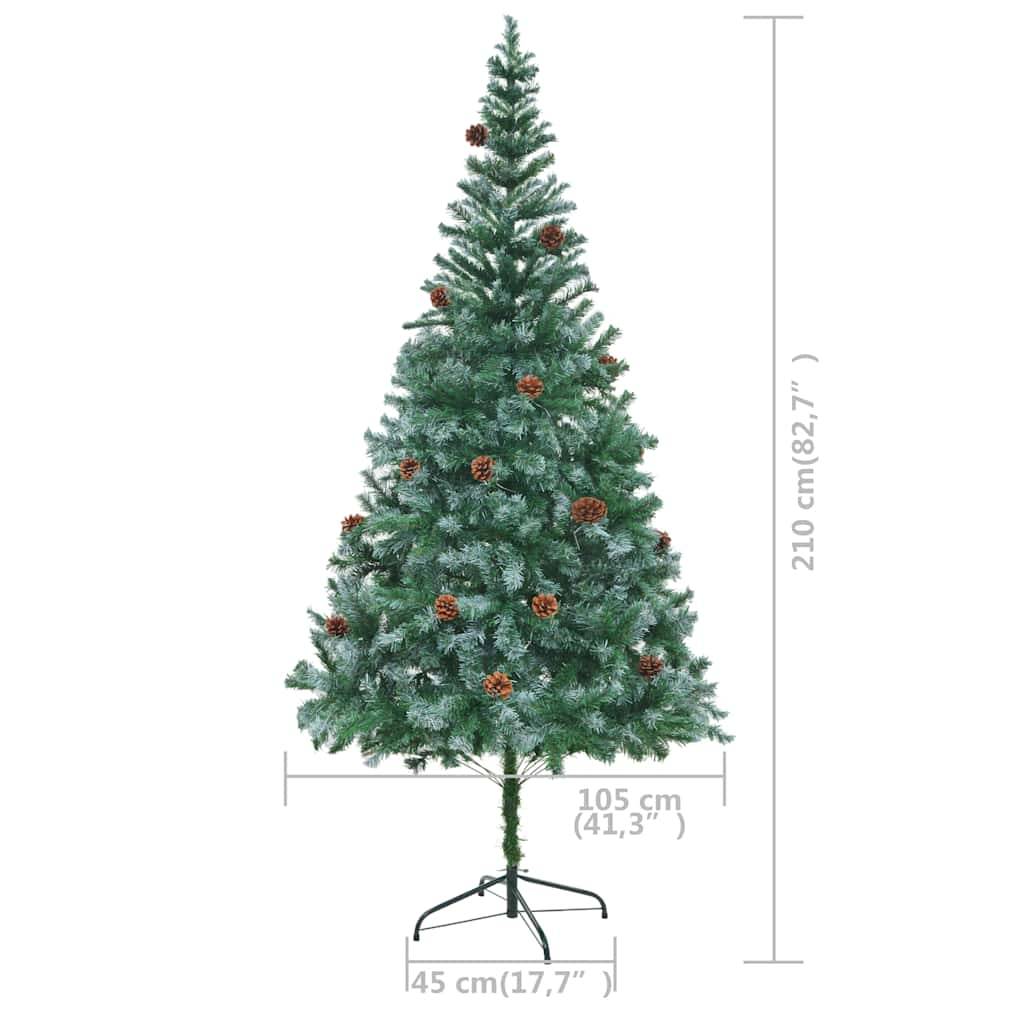 Vidaxl - Arbre de Noël artificiel pré-éclairé/boules pommes de pin 210cm vidaXL 3077701 - Image 3