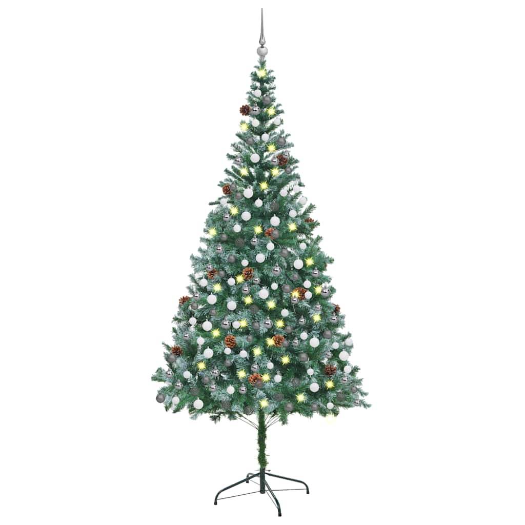Vidaxl - Arbre de Noël artificiel pré-éclairé/boules pommes de pin 210cm vidaXL 3077701 - Image 1