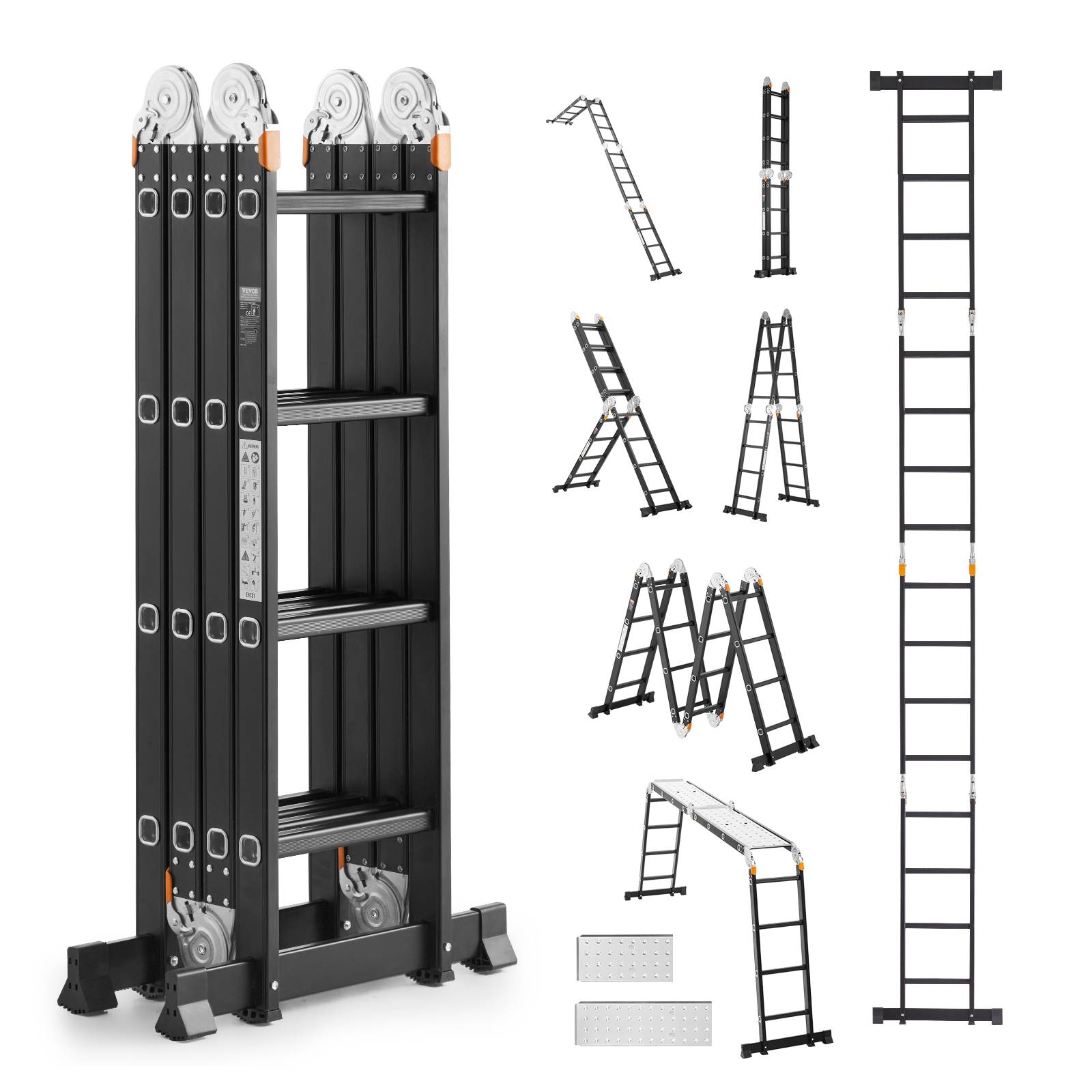 Vevor - VEVOR Échelle pliante 7-en-1, hauteur portée 4,65 m. Planche échafaudage, charge 150 kg. - Image 1