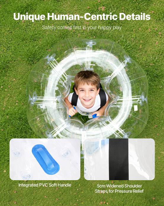 VEVOR Bulles gonflables transparentes 1.2m (2pcs), PVC 0.8mm, pour jeux en plein air, adolescents/adultes. - Image 4