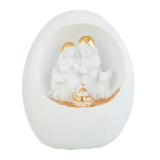 Crèche de Noël Design "3 Sujets" 19cm Blanc