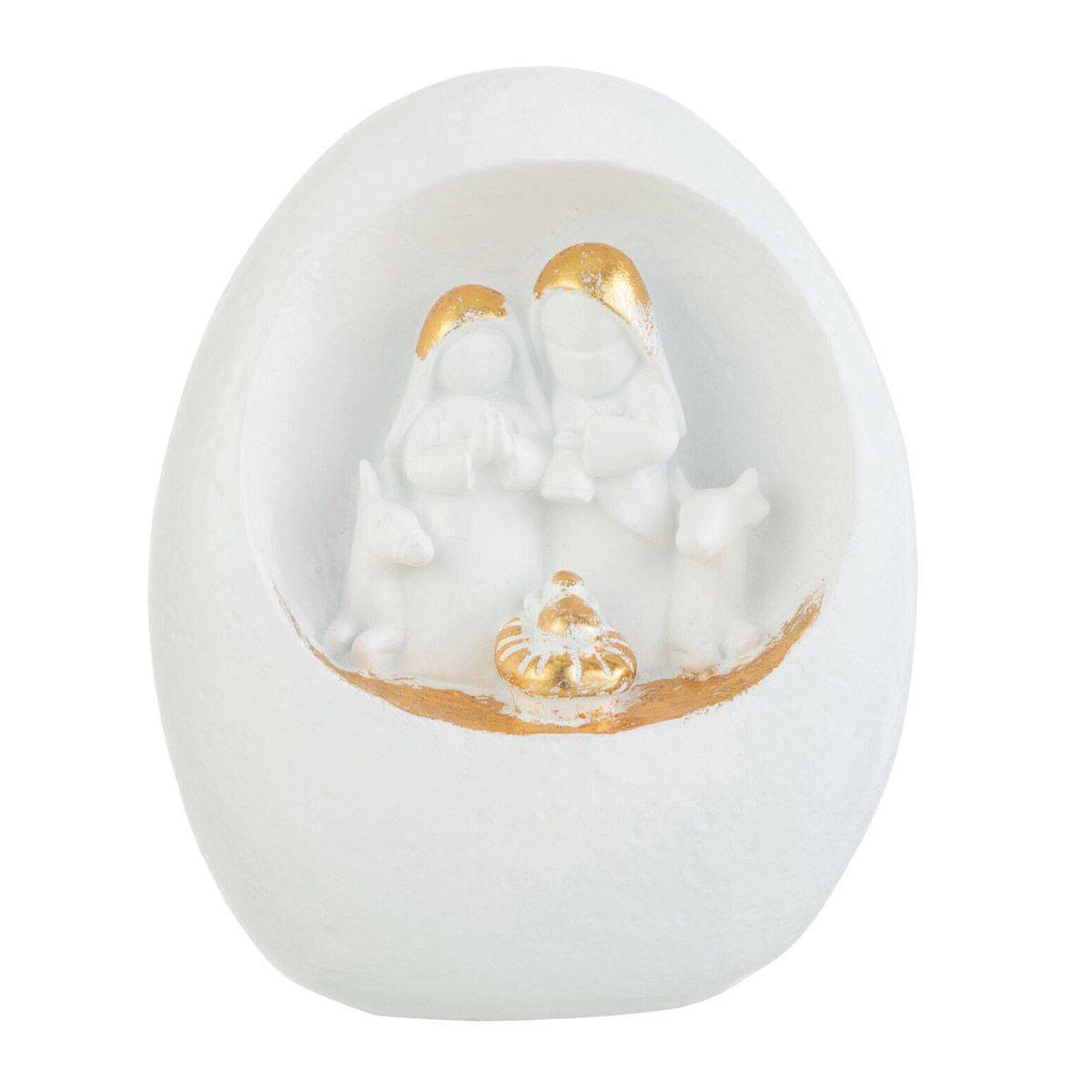 Crèche de Noël Design "3 Sujets" 19cm Blanc