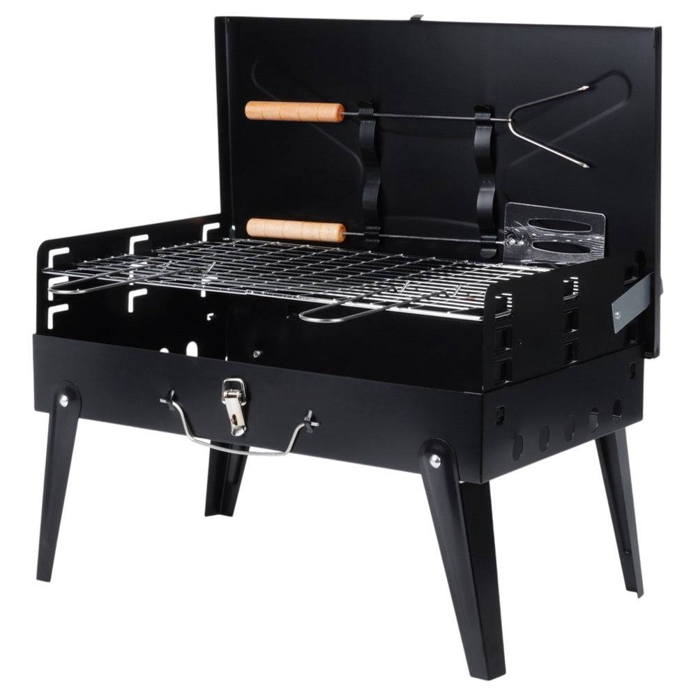 Entrepotbrico - Barbecue à charbon pliable et portable avec étui et accessoires 43x26x29 cm - Image 4