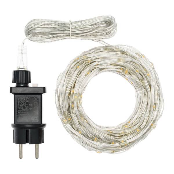 Lotti - Guirlande lumineuse gouttes 30m 400 LED haute luminosité ambrée 8 modes lumière câble transparent IP44 Lotti - Image 3