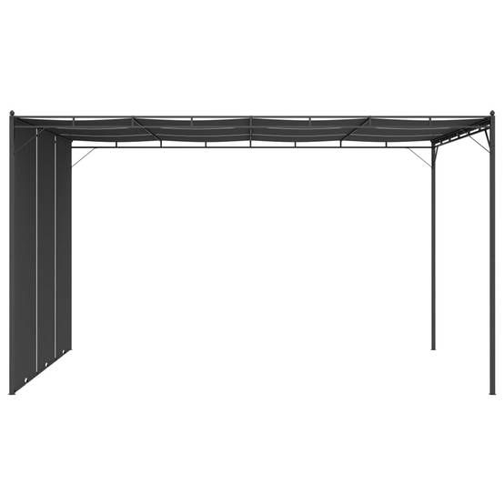 Pergola Jardin - Tonnelle - Belvédère de jardin avec rideau latéral 4x3x2,25 m Anthracite - Image 3
