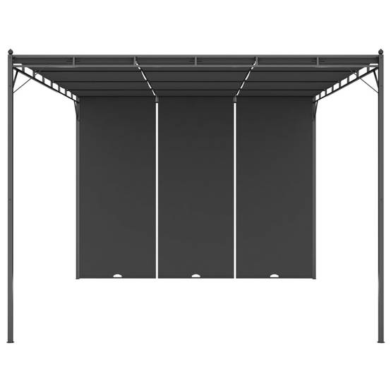 Pergola Jardin - Tonnelle - Belvédère de jardin avec rideau latéral 4x3x2,25 m Anthracite - Image 1