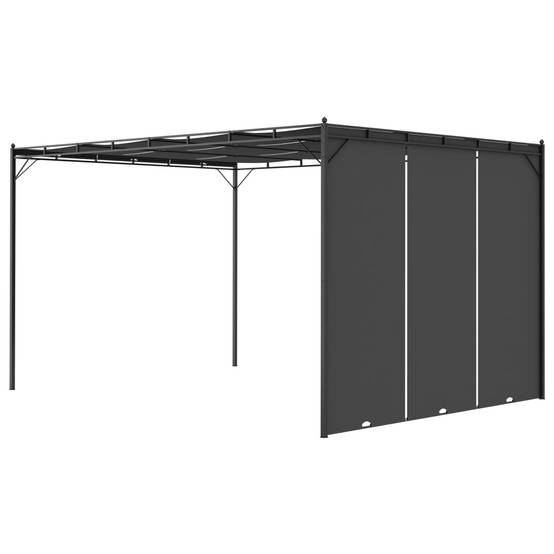 Pergola Jardin - Tonnelle - Belvédère de jardin avec rideau latéral 4x3x2,25 m Anthracite - Image 4