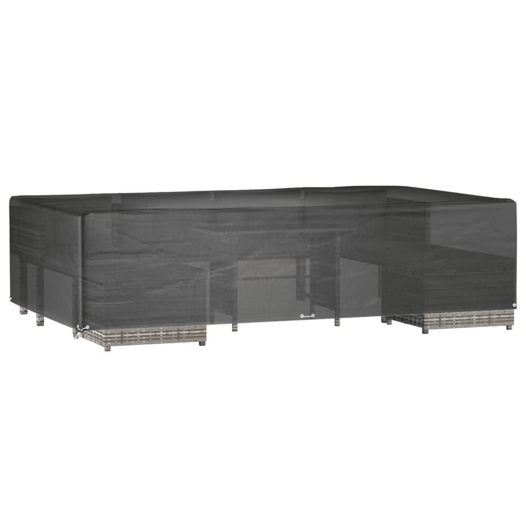 Housse Salon de Jardin Grande Taille PE Imperméable Protection UV pour Table Rectangulaire Noir 315x180x75cm – ComfortXL Outdoor Living - Image 2