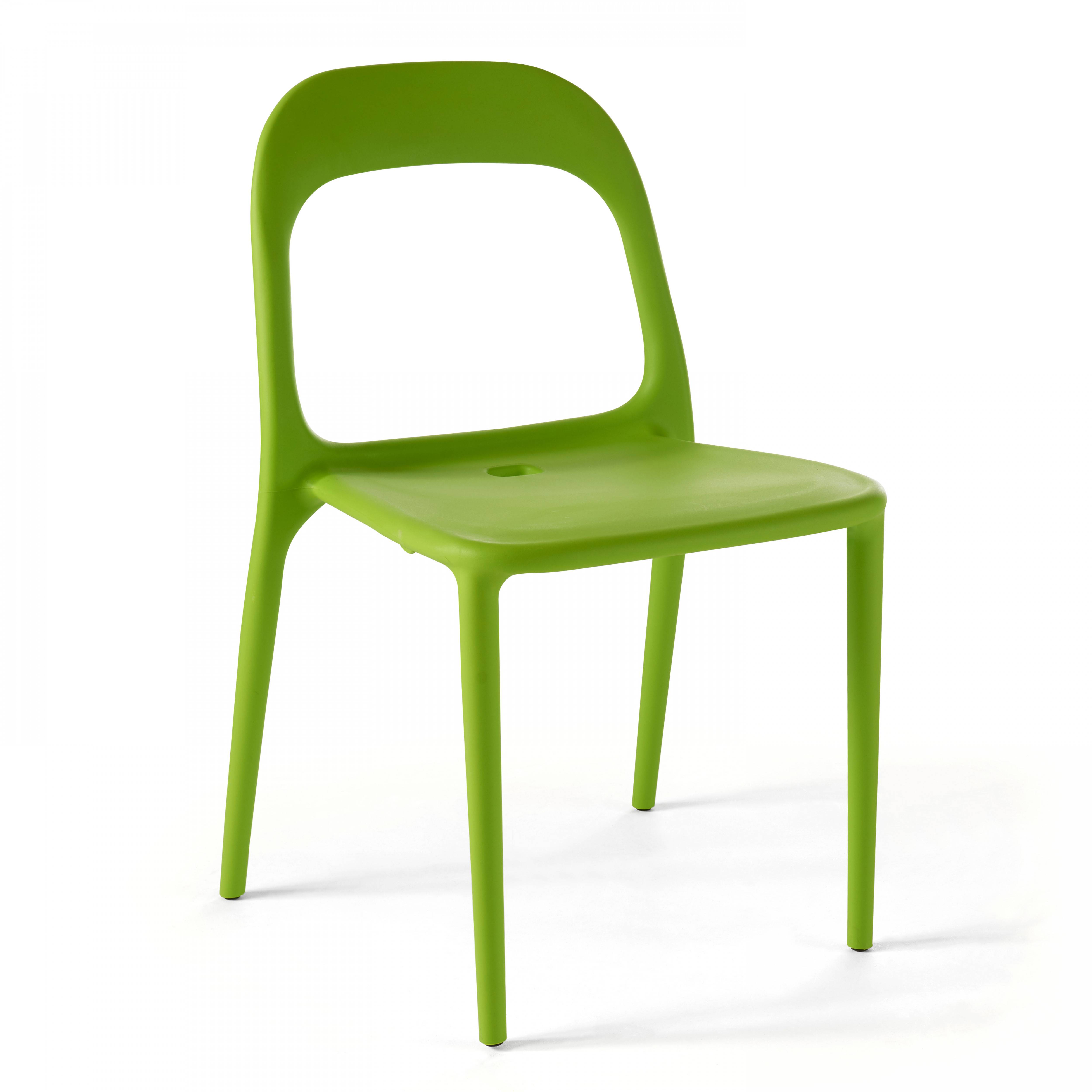 Oviala - Lot de 4 chaises en plastique vert Milan - Oviala - Image 2