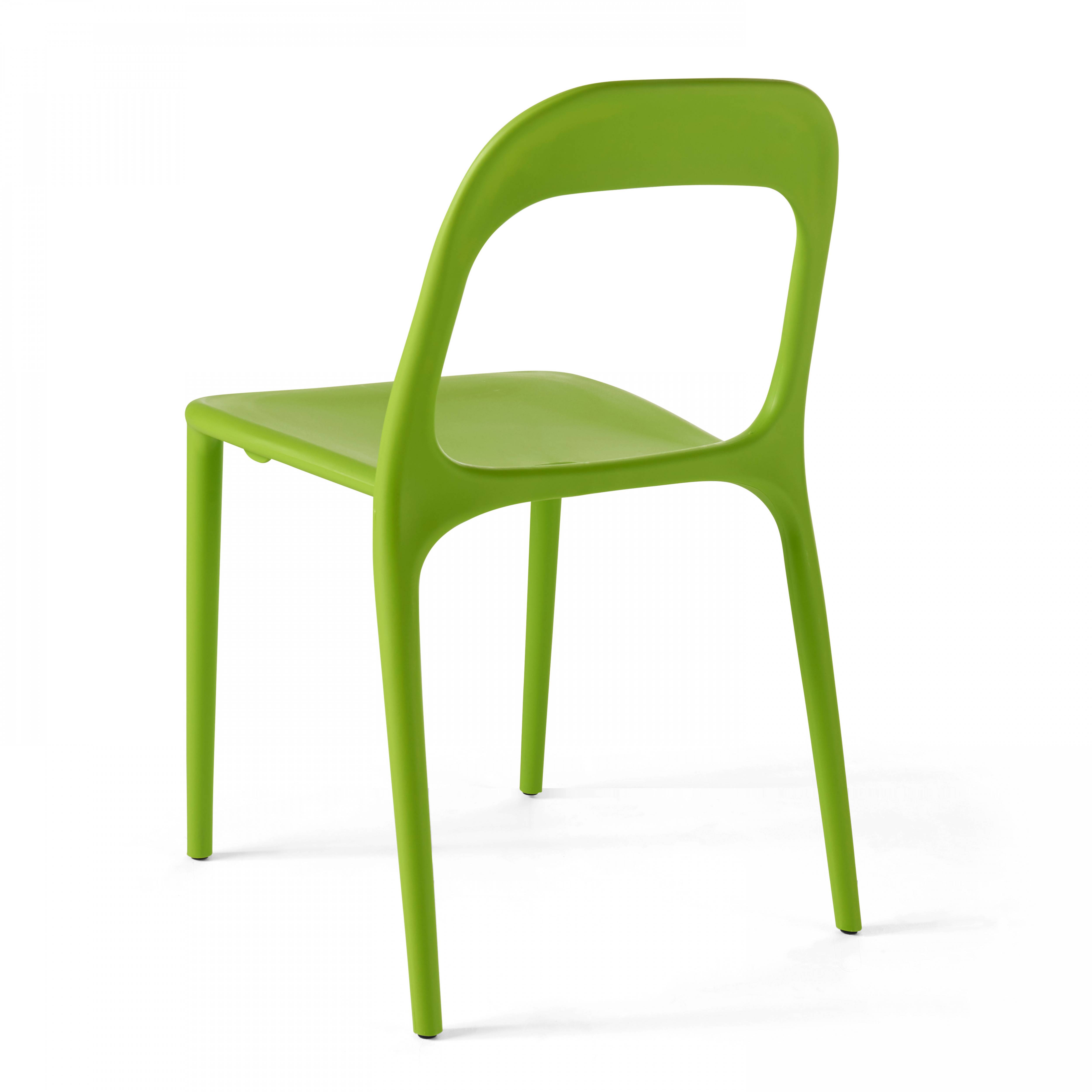 Oviala - Lot de 4 chaises en plastique vert Milan - Oviala - Image 3