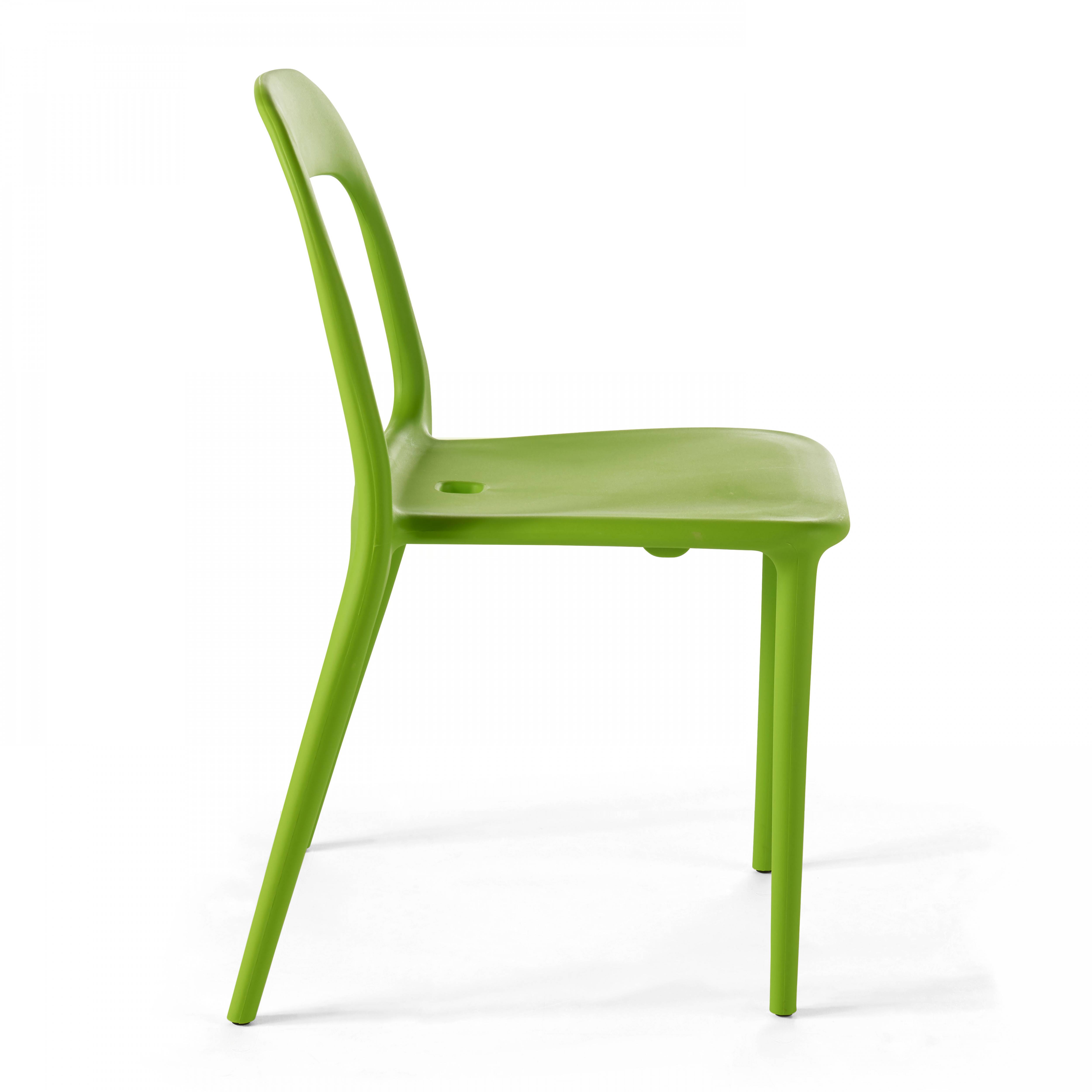 Oviala - Lot de 4 chaises en plastique vert Milan - Oviala - Image 4