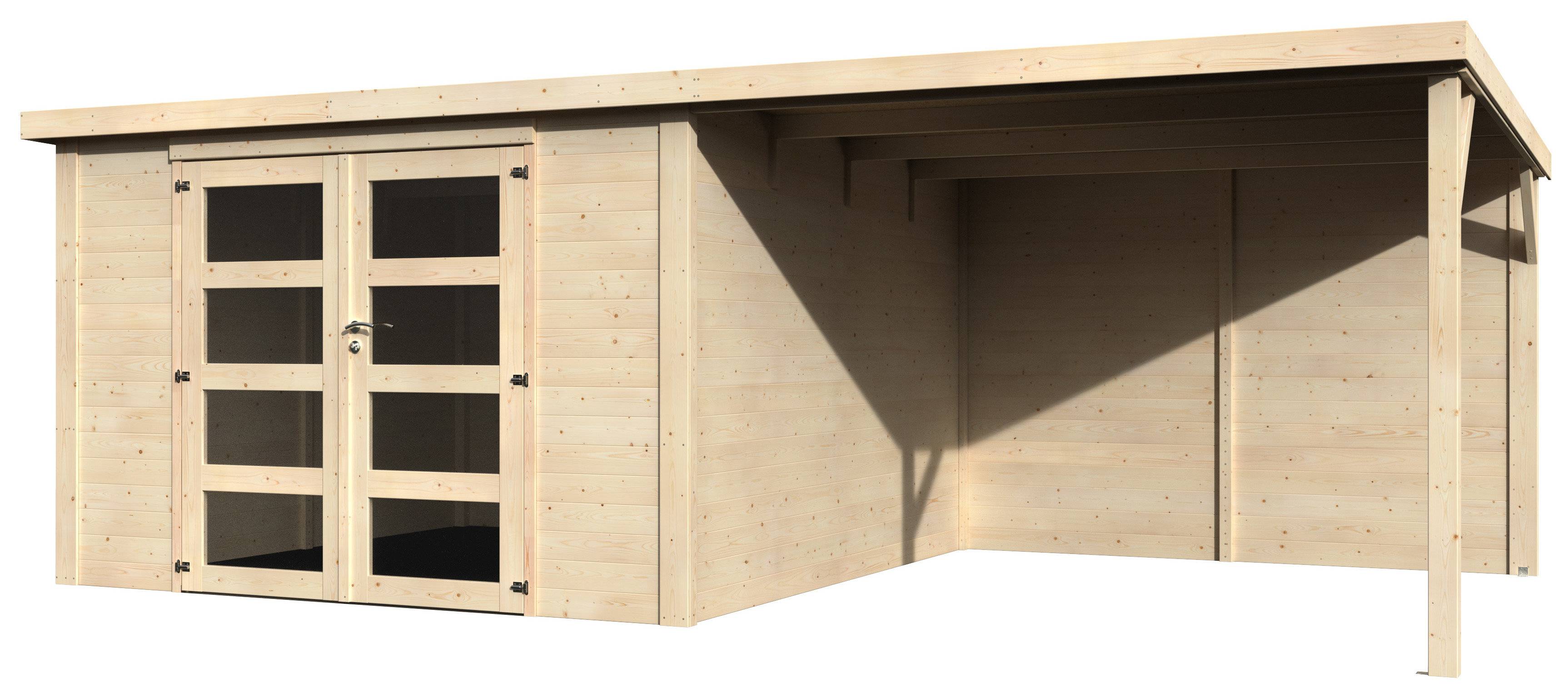 Decor et Jardin - Abri de jardin DÉLICES 8,94 m² + auvent 7,84 m² – 6×3 m, madriers 28 mm – Décor et Jardin - Image 2
