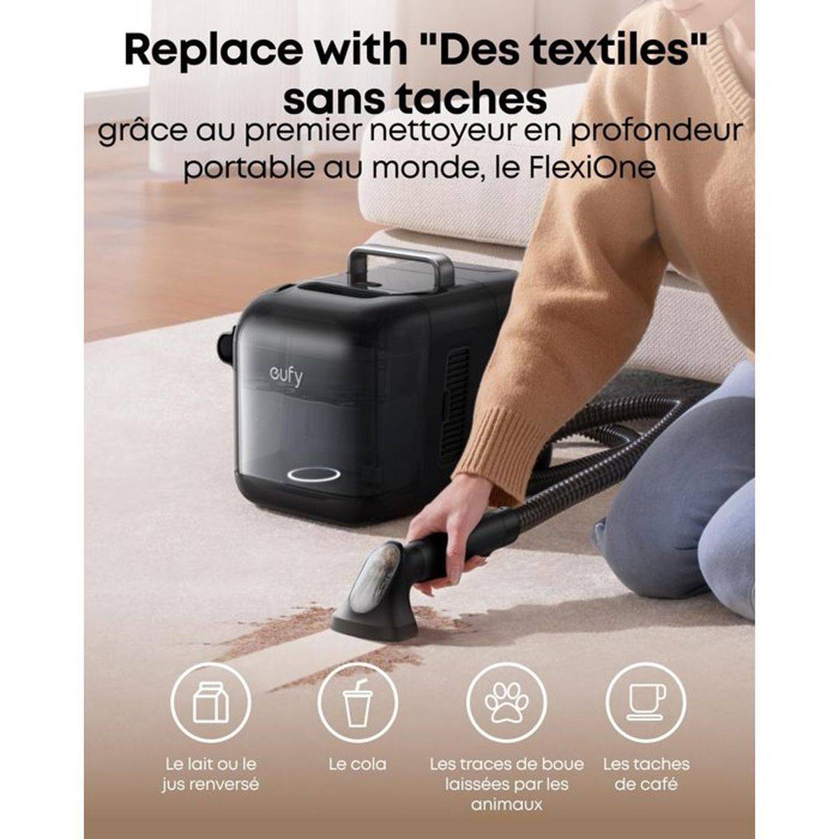 Robot aspirateur laveur Eufy Omni E28 HydroJet, 20 000 Pa, station tout-en-un - EUFY - Image 3