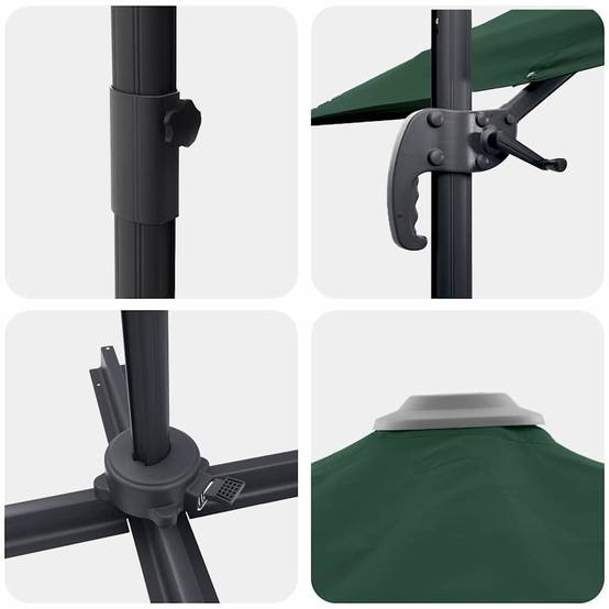 Parasol de jardin | Parasol d'extérieur | Parasol Roma Vert 286 x 284 x 265 cm Aluminium et polyester Maison Chic - Image 9