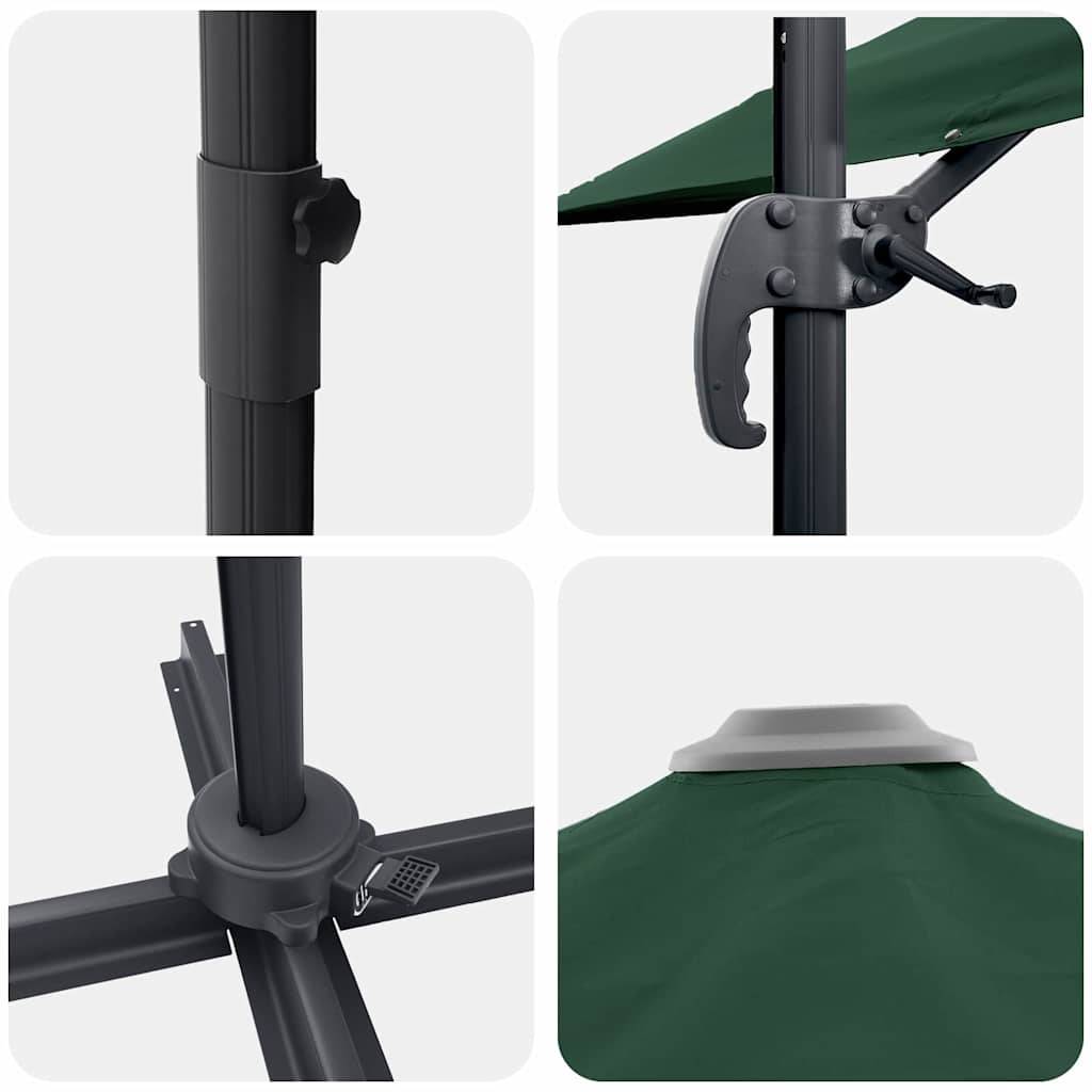 Parasol de jardin | Parasol d'extérieur | Parasol Roma Vert 286 x 284 x 265 cm Aluminium et polyester Maison Chic - Image 9