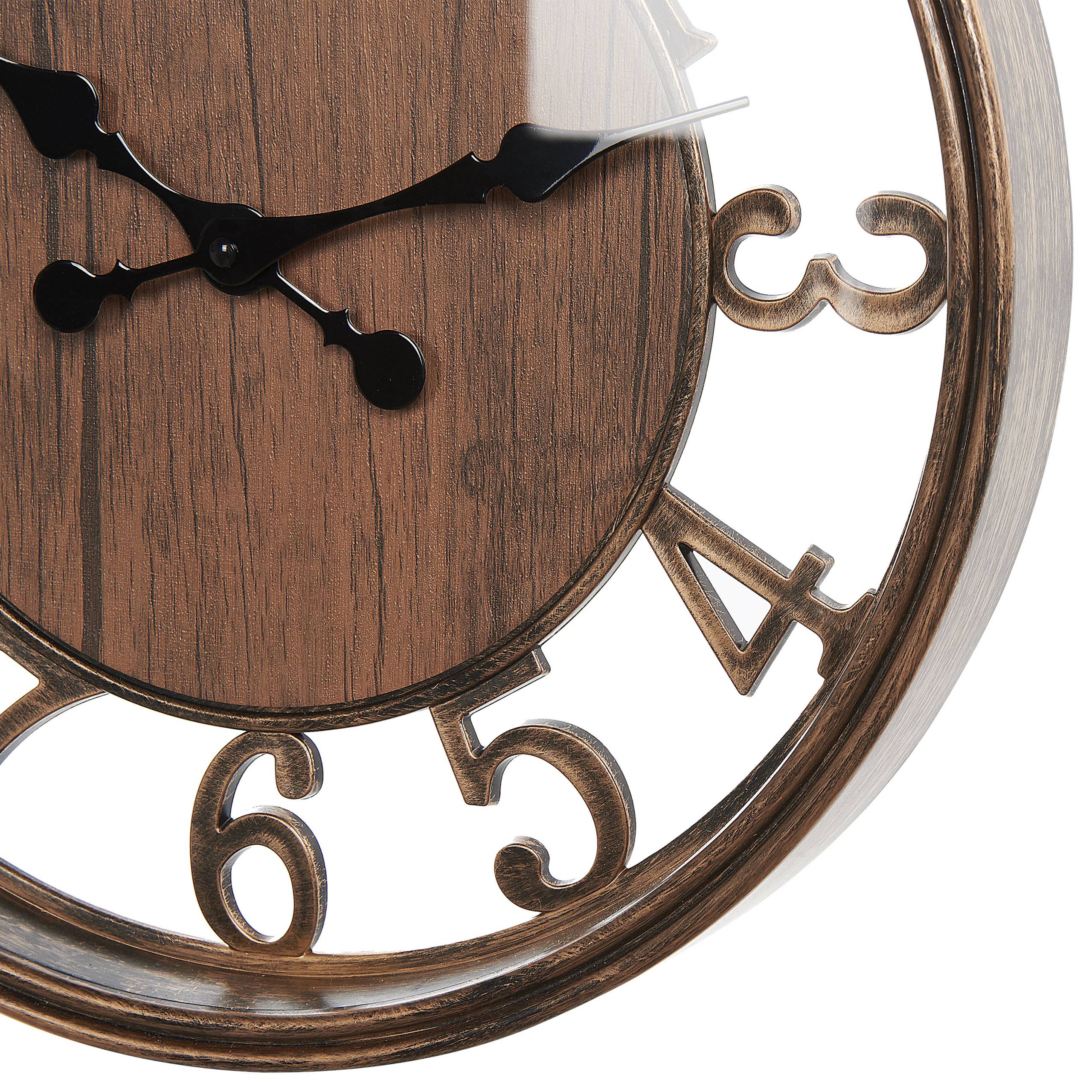 Beliani - Horloge murale Matière synthétique Marron ALCOBA - 40x5x52- Beliani - Image 5