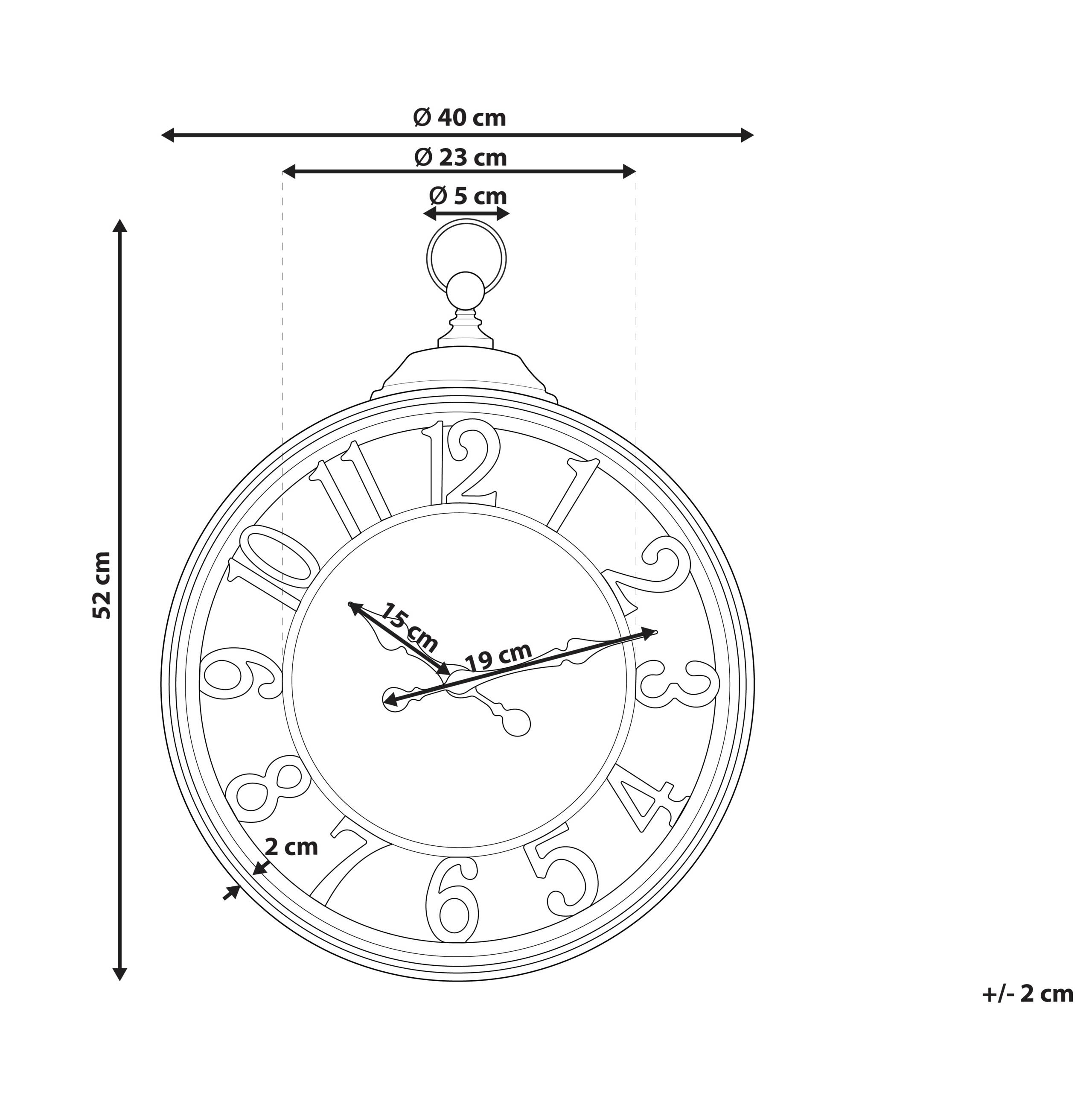 Beliani - Horloge murale Matière synthétique Marron ALCOBA - 40x5x52- Beliani - Image 3