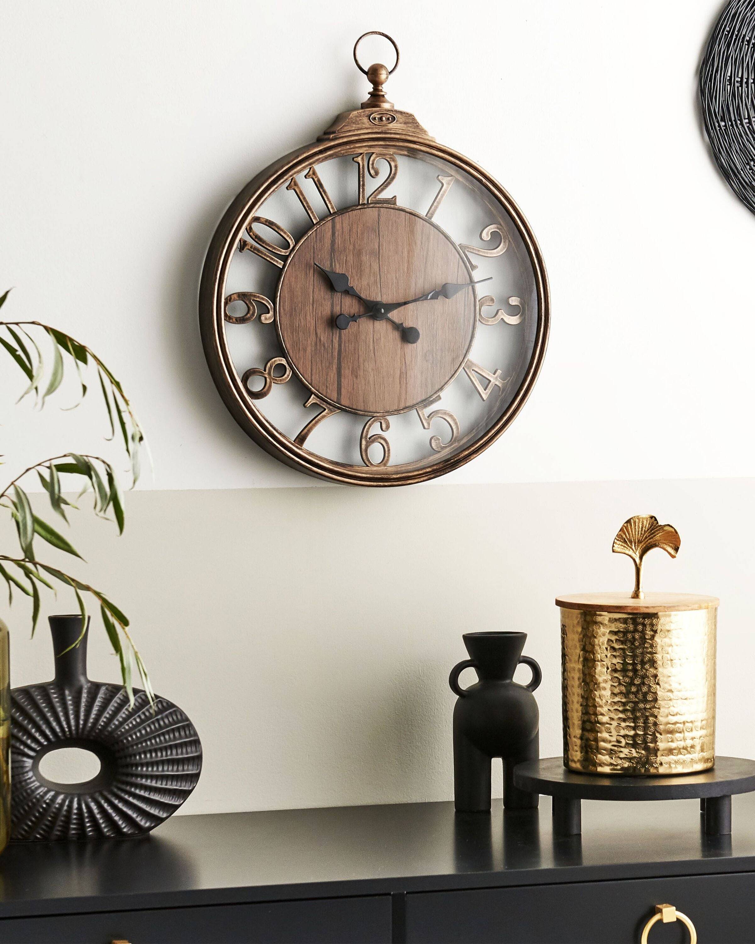 Beliani - Horloge murale Matière synthétique Marron ALCOBA - 40x5x52- Beliani - Image 1
