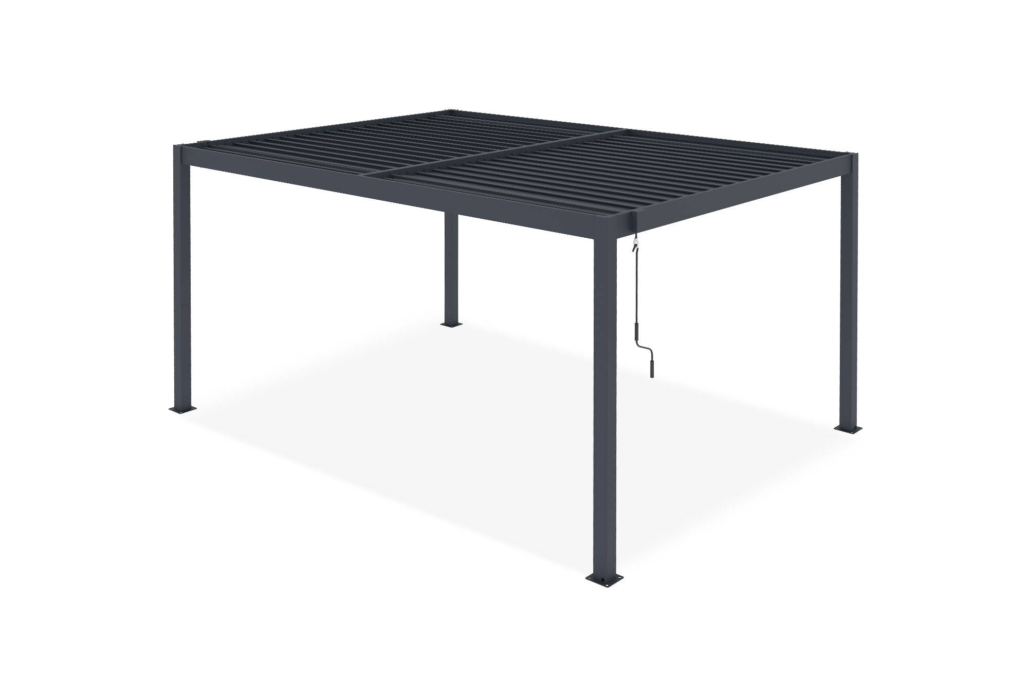 Cazeboo Pergola bioclimatique autoportée PIANA 4x3 m aluminium gris - lames orientables - Image 6