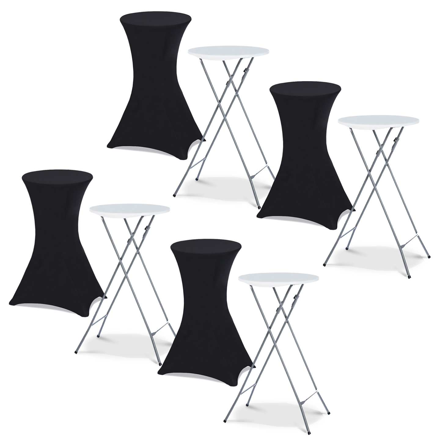 Lot de 4 tables hautes pliantes 105 cm et 4 housses noires - Image 2
