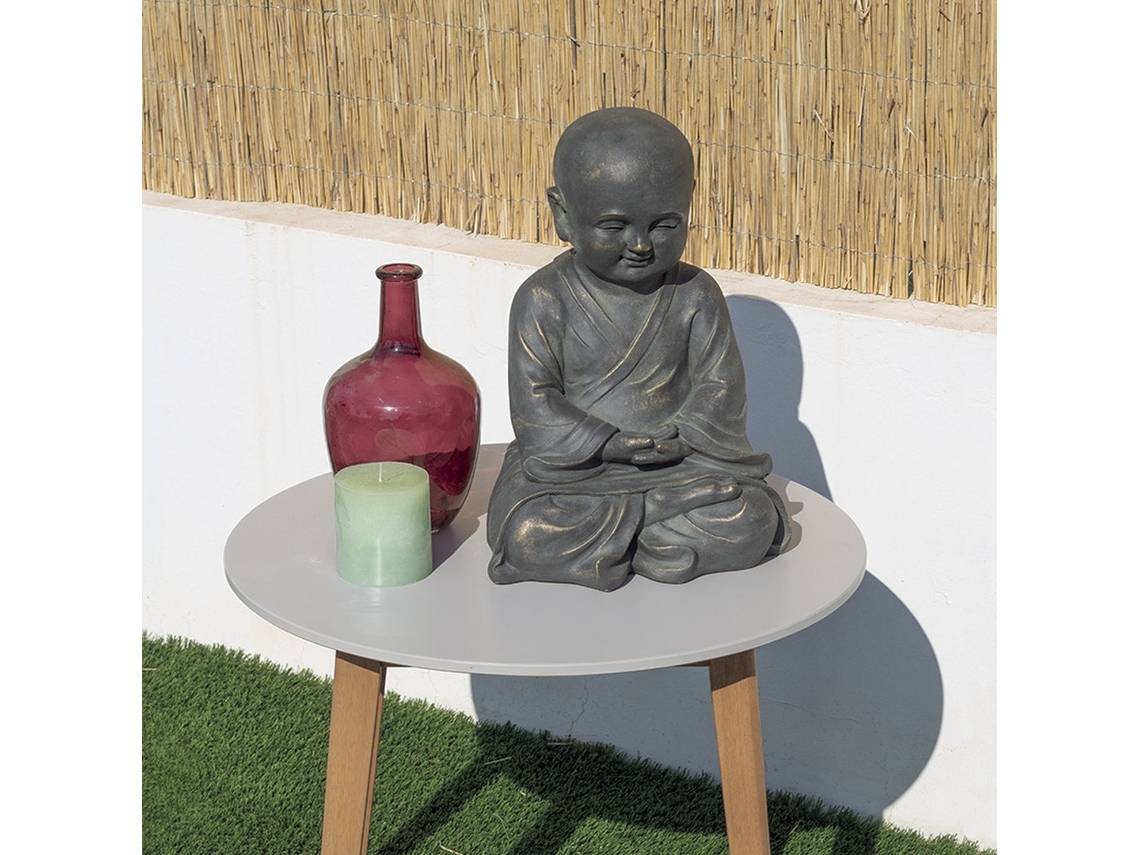 Nortène - Statue de jardin Bouddha Leo 41 cm - argile fibreuse - Image 1
