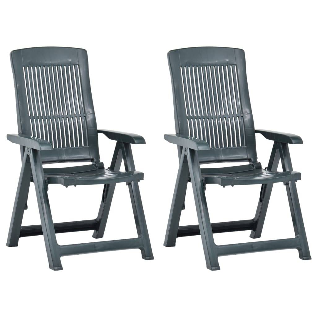 PANGIVO - Chaises inclinables de jardin plastique vert 60 x 61 x 109 cm (lot de 2) - PANGIVO - Image 1