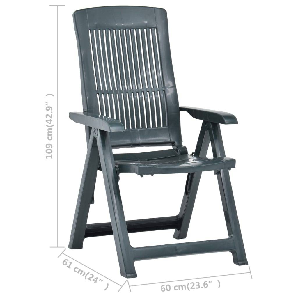 PANGIVO - Chaises inclinables de jardin plastique vert 60 x 61 x 109 cm (lot de 2) - PANGIVO - Image 9