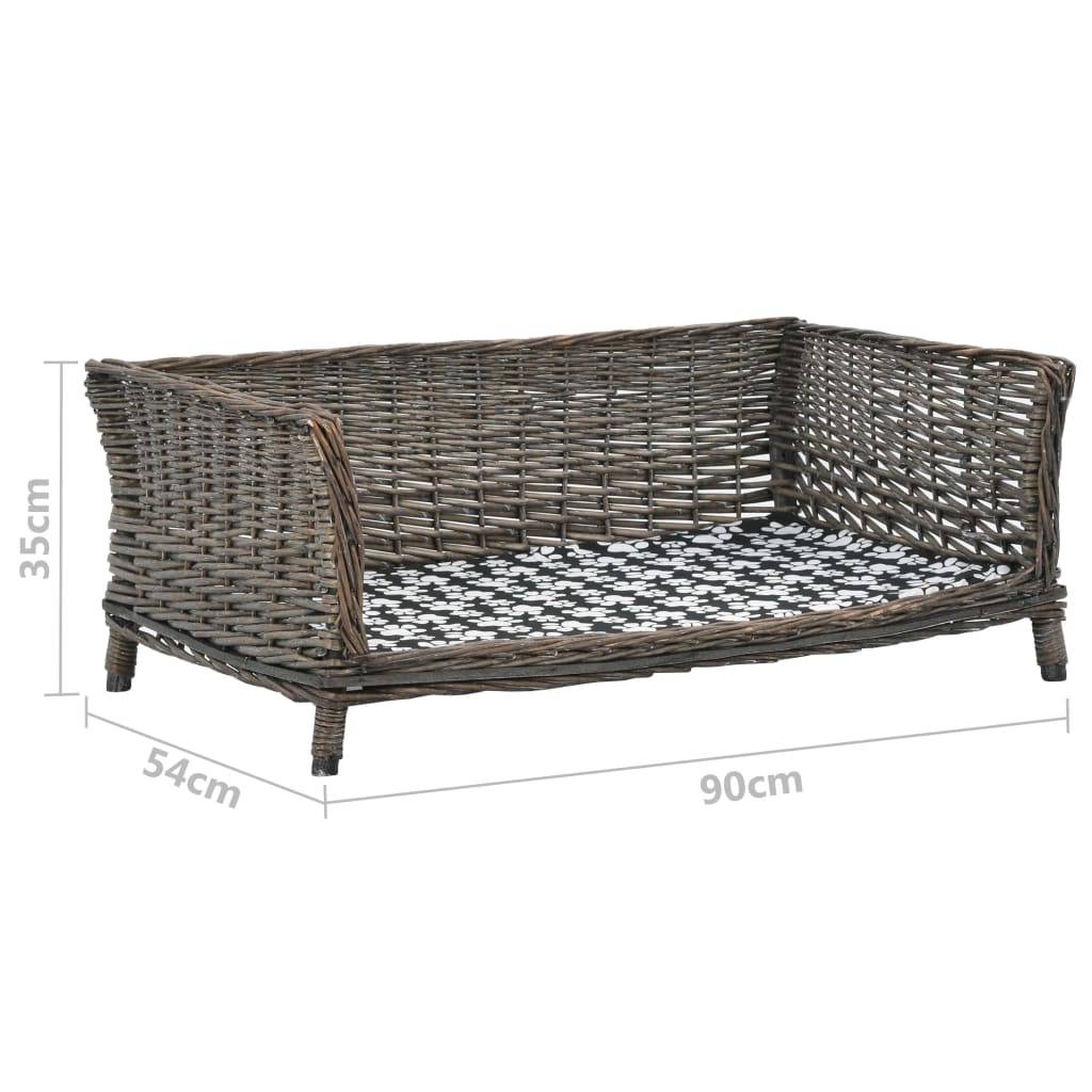Vidaxl - Panier pour chiens avec coussin Gris 90x54x35 cm Saule naturel vidaXL 170776 - Image 3