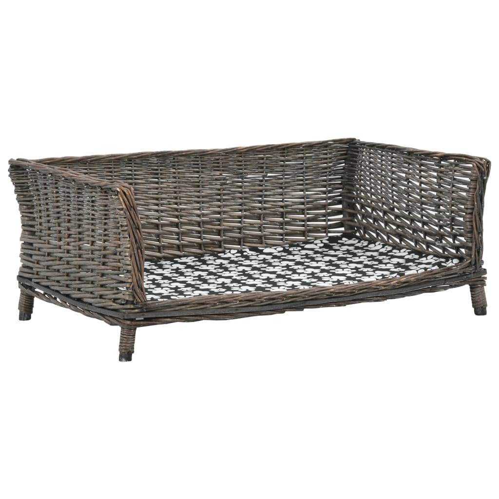 Vidaxl - Panier pour chiens avec coussin Gris 90x54x35 cm Saule naturel vidaXL 170776 - Image 1