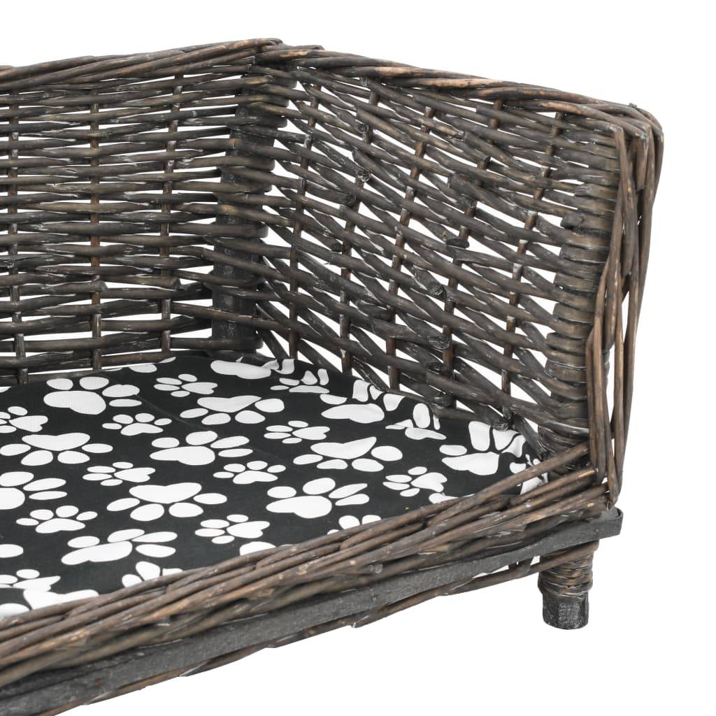 Vidaxl - Panier pour chiens avec coussin Gris 90x54x35 cm Saule naturel vidaXL 170776 - Image 4