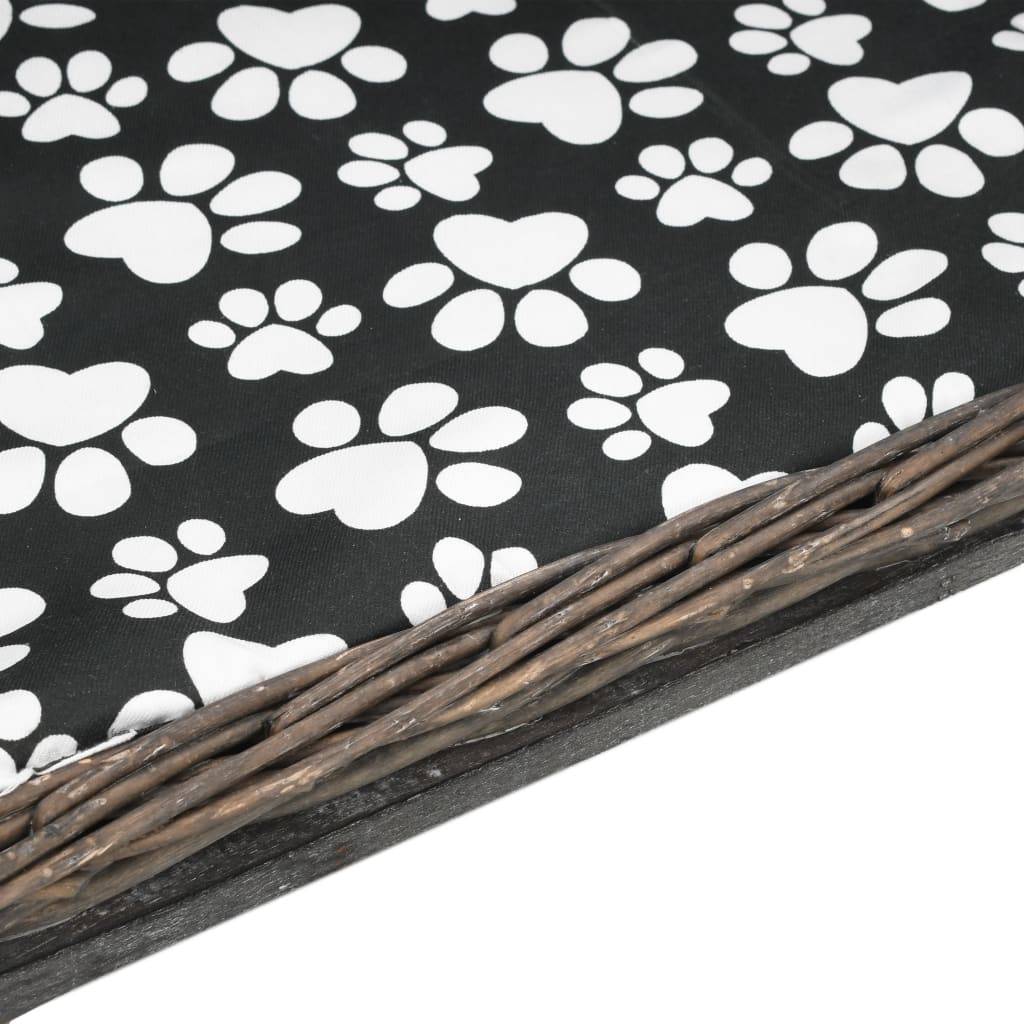 Vidaxl - Panier pour chiens avec coussin Gris 90x54x35 cm Saule naturel vidaXL 170776 - Image 6