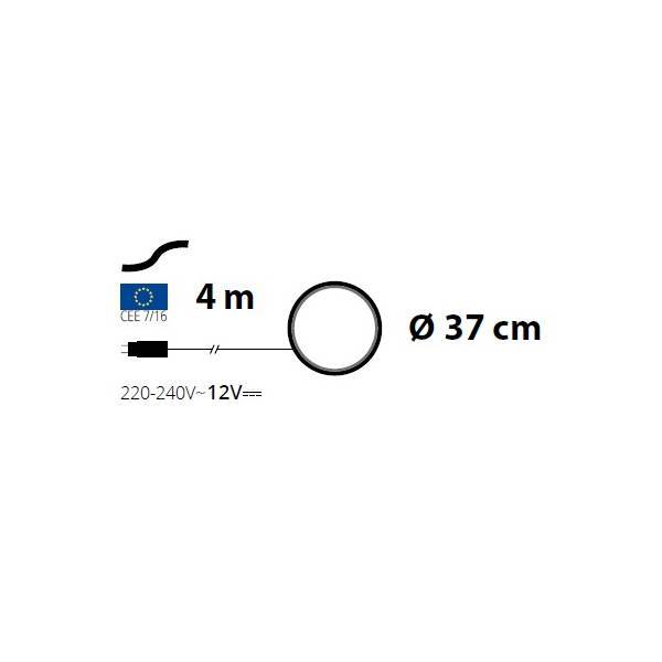 Lotti - Cercle lumineux bois naturel 37cm Design LED blanc chaud interrupteur Lotti - Image 2