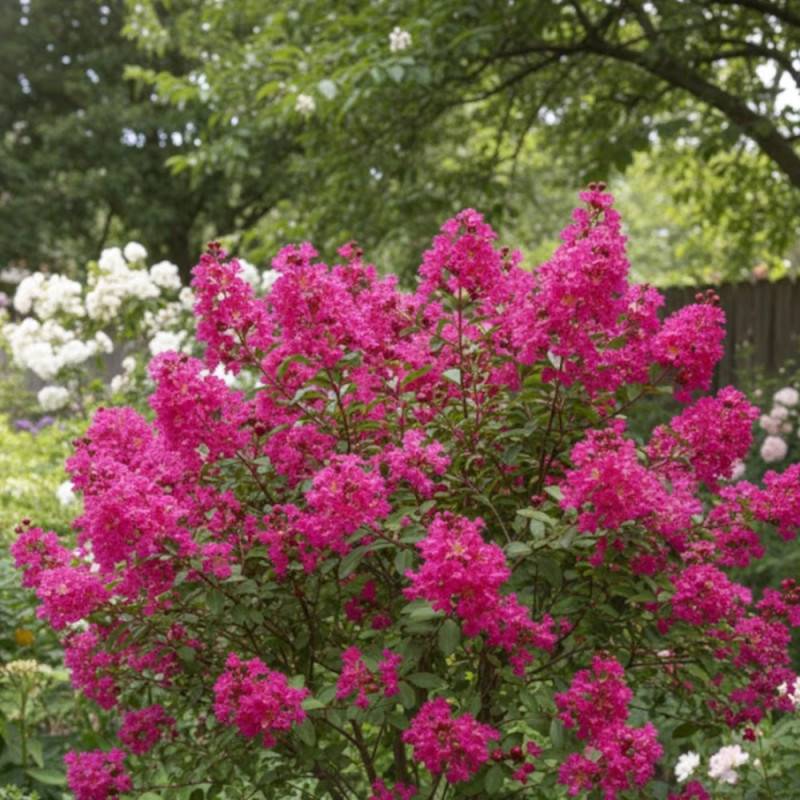 Lilas des Indes Souvenir d'André Desmartis, Lagerstroemia à fleurs Rose/ - feuillage Caduc - Pot de 3L - Touffe - Image 4