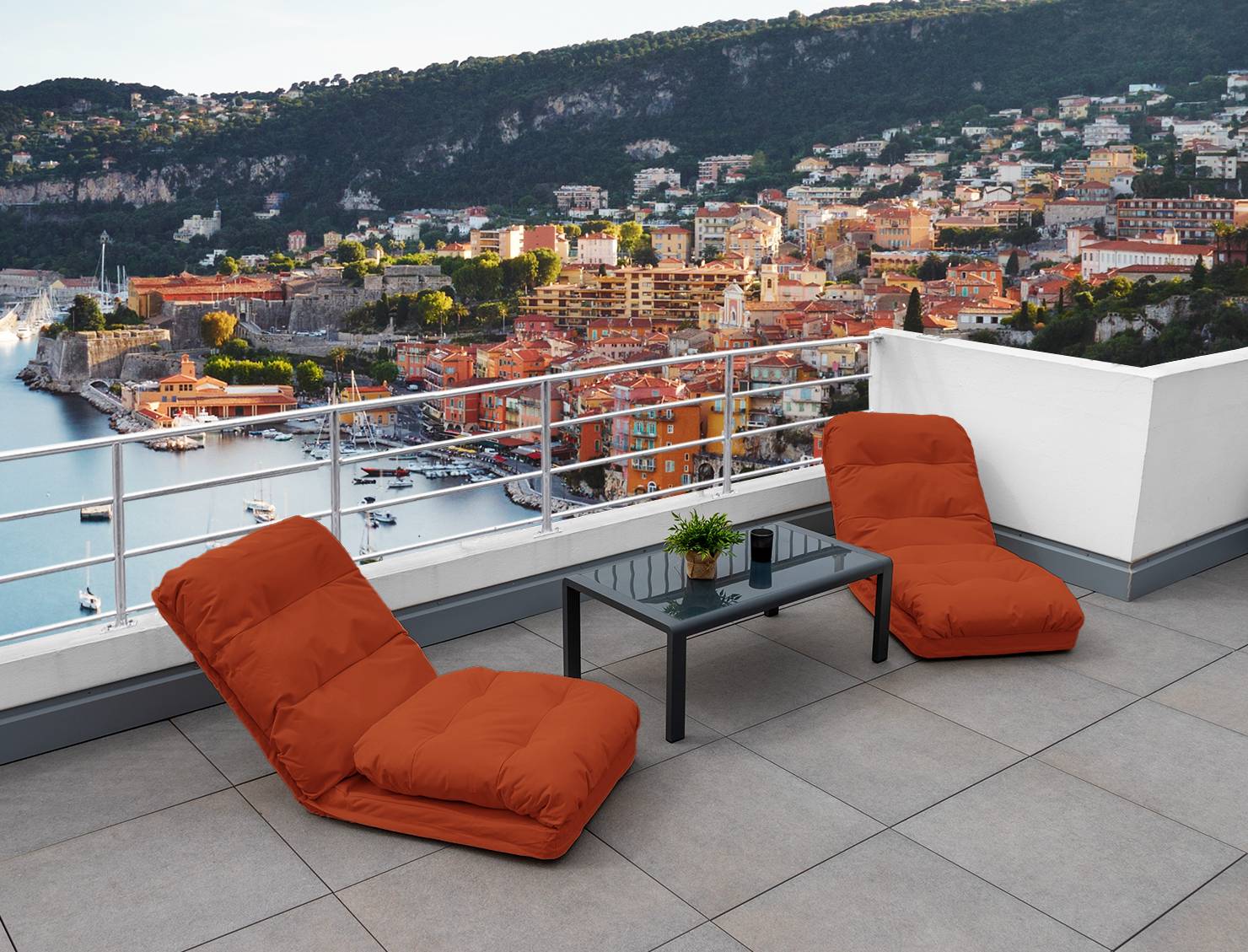 Fauteuil Convertible Réglable à 6 Positions 70x60cm Terracotta - Déco arts - Image 7