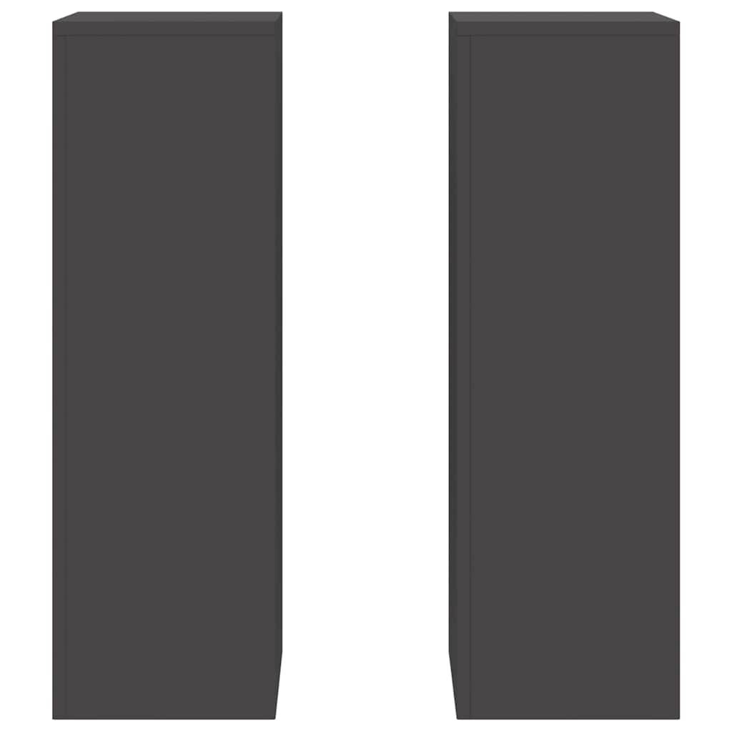 Lot de 2 Porte-plantes Hauts en Acier Robuste Design Moderne pour Balcon Jardin Extérieur Noir 75 cm – ComfortXL Outdoor Living - Image 6