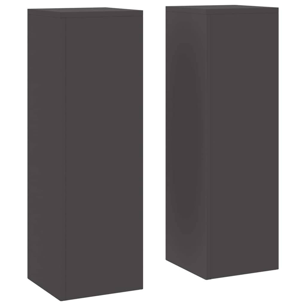 Lot de 2 Porte-plantes Hauts en Acier Robuste Design Moderne pour Balcon Jardin Extérieur Noir 75 cm – ComfortXL Outdoor Living - Image 2