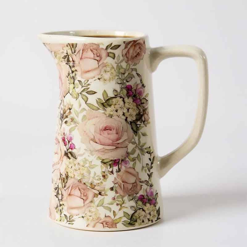 Pichet céramique Élégance Florale 20x13x25cm - Image 1