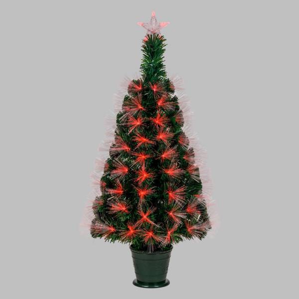 Lotti - Sapin lumineux fibre optique RGB télécommande 100CM multicouleur pot vert Lotti - Image 5