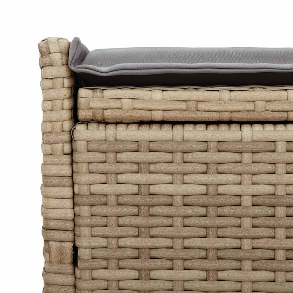 Banc Coffre Rangement Résine Tressée Jardin Assise 100cm Beige - ComfortXL Outdoor Living - Image 8