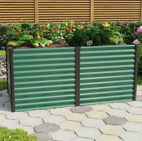 Vitavia - Carré potager Linus 858 – bac de culture Zincalume H 86 cm, Couleur Vert/Noir - Image 7