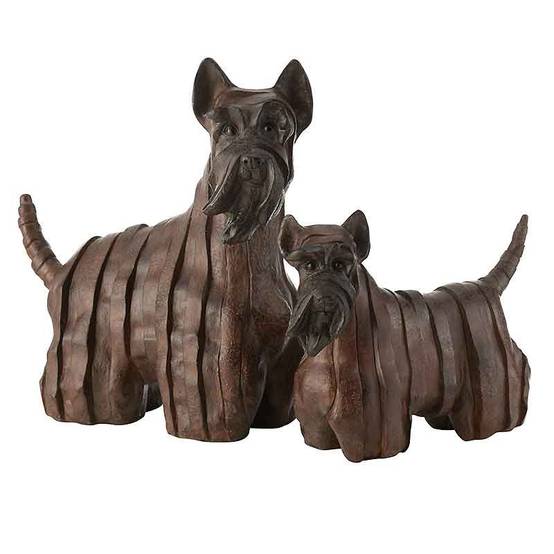 Statuette chien terrier écossais résine marron 39x17x30cm - Image 3