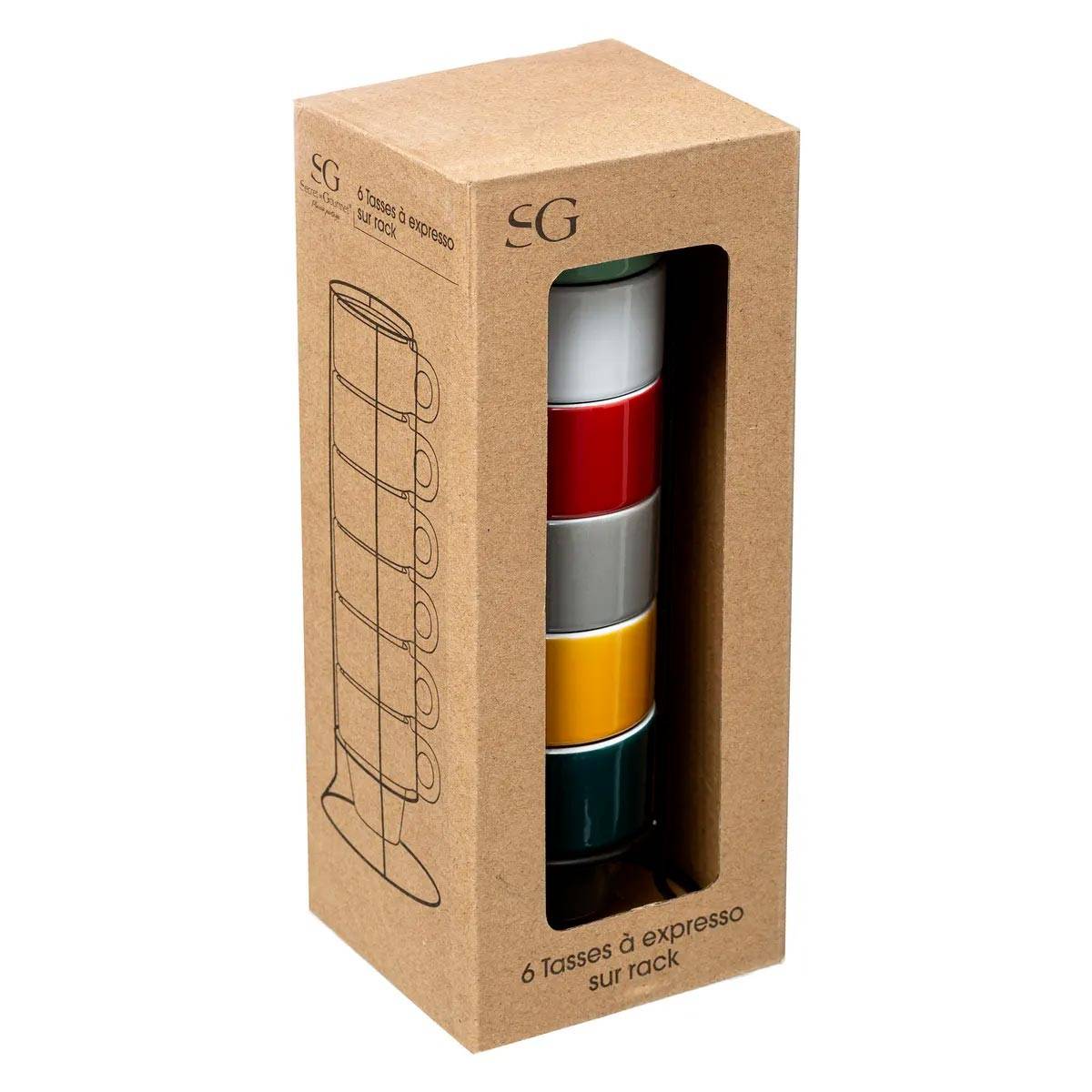 Lot de 6 Tasses sur Rack "Colorama" 5cl Multicolore - Image 10