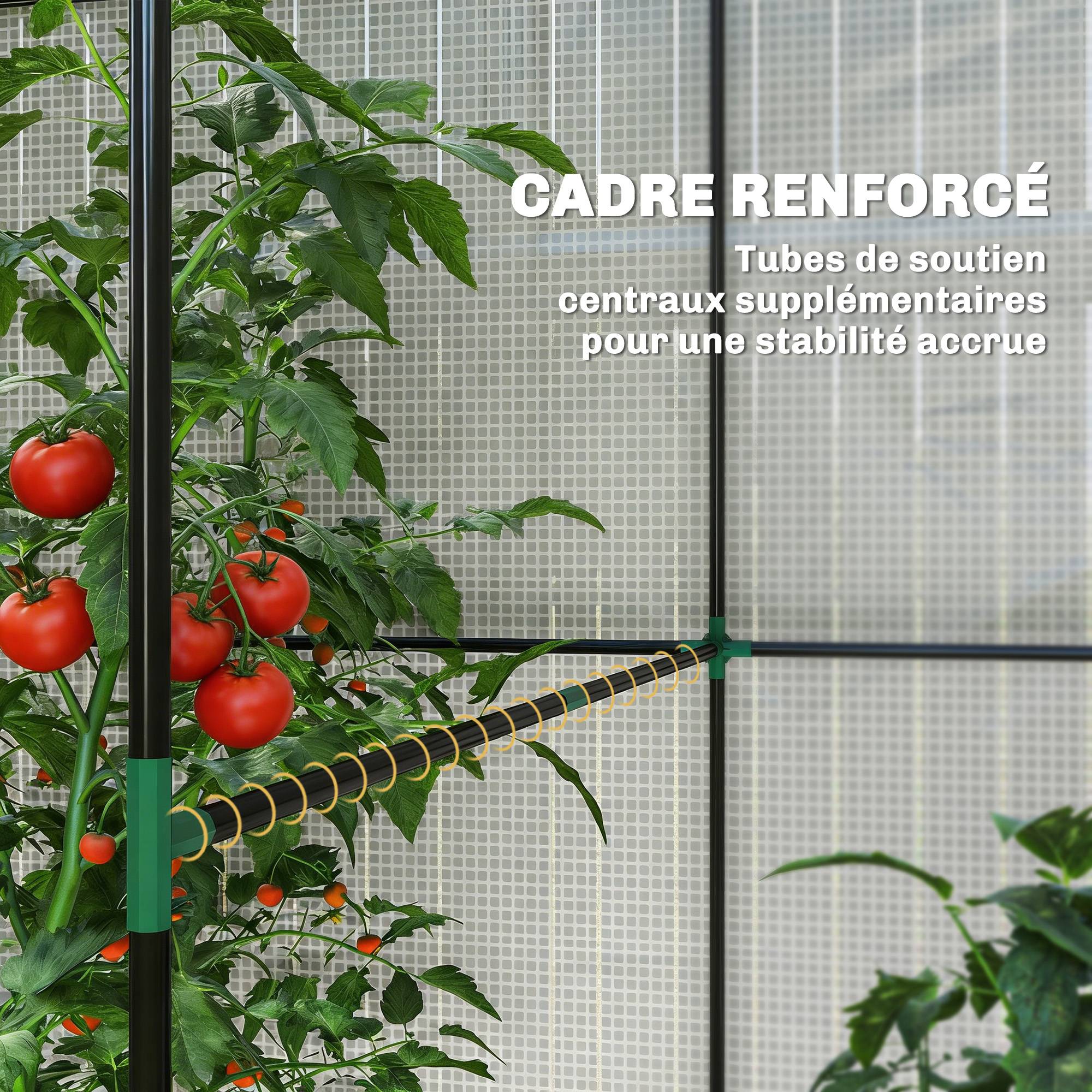 ComfortXL - Serre tunnel de jardin PE et acier blanc 200 x 140 x 200 cm potager tomates 2 espaces - ComfortXL Outdoor Living - Image 7